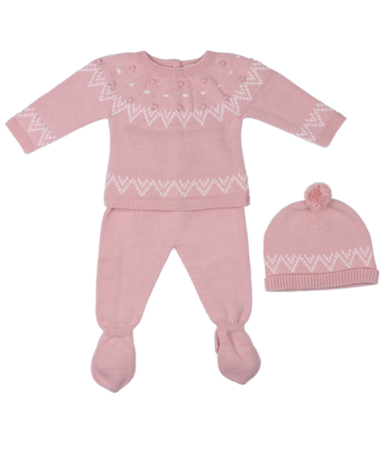 Tres piezas punto rosa