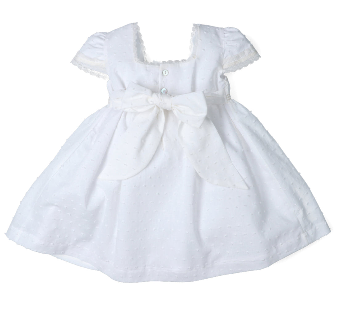 Vestido plumeti con lazo espalda colección BB