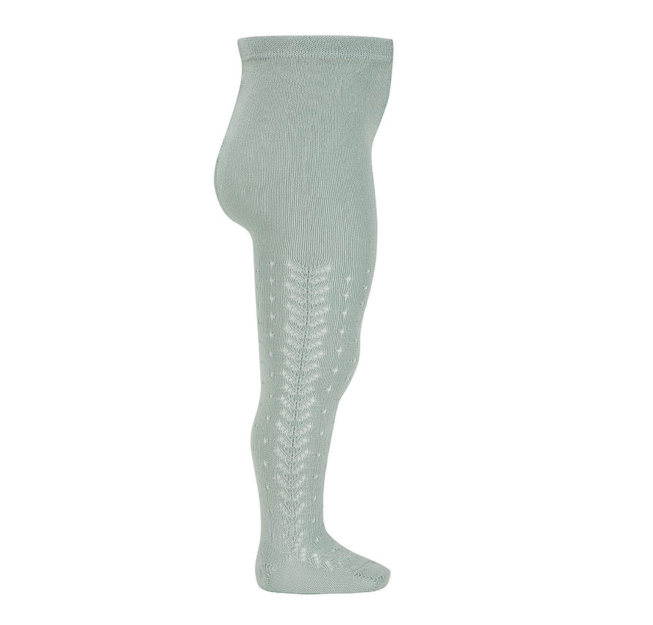 Leotardo cóndor perlé calado verde bruma