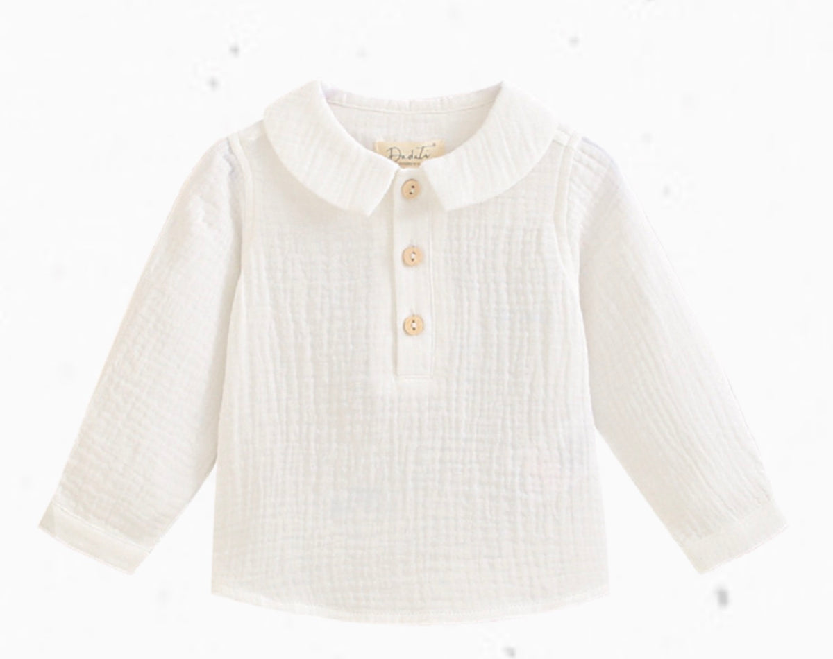 Camisa bambula cuello bebé