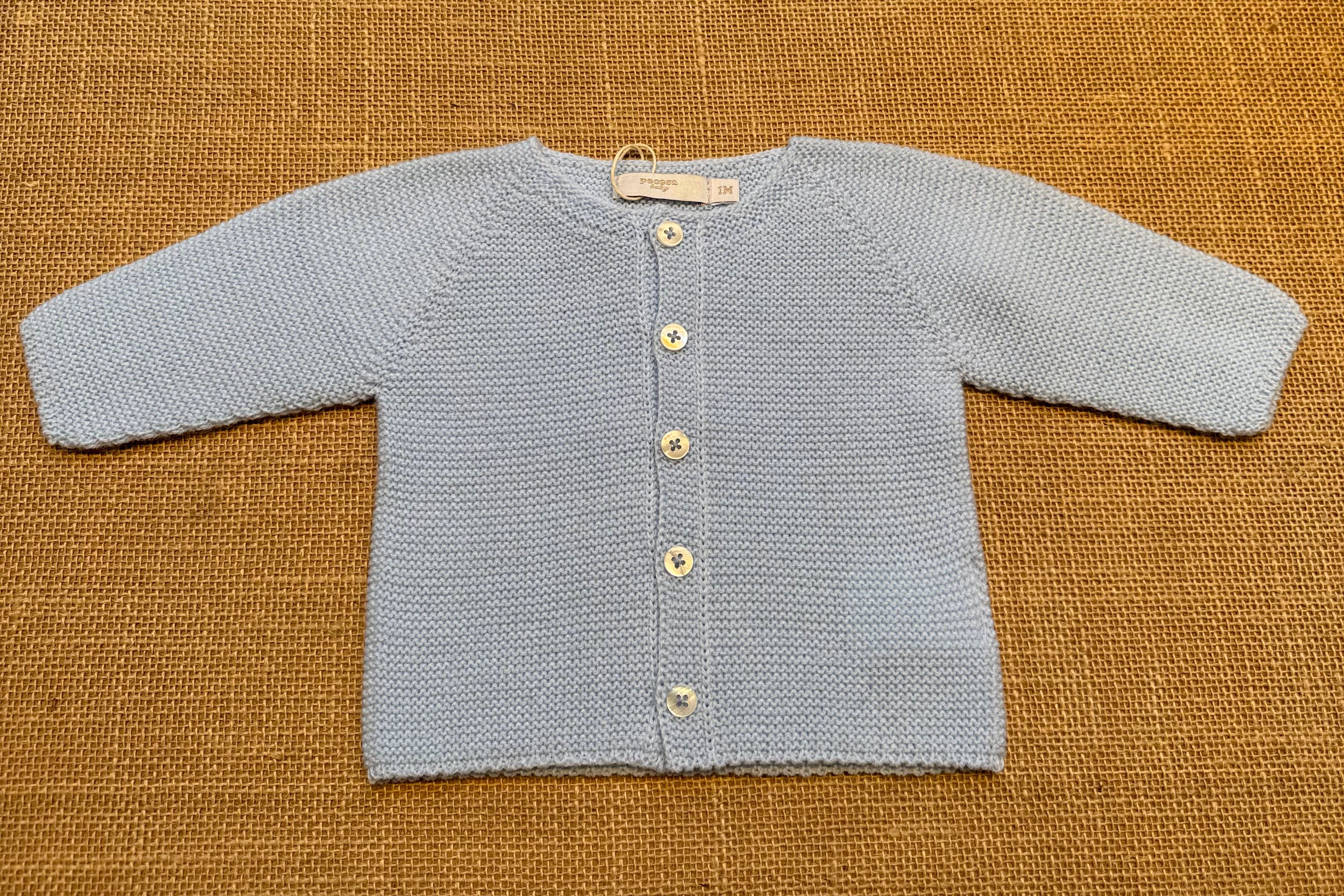 Chaqueta punto celeste