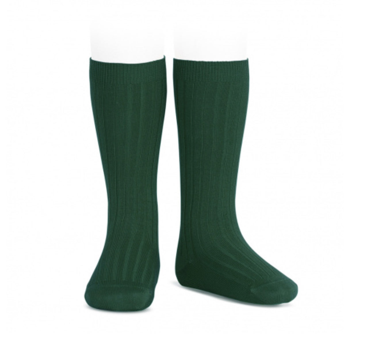 Calcetines altos básicos canalé VERDE BOTELLA