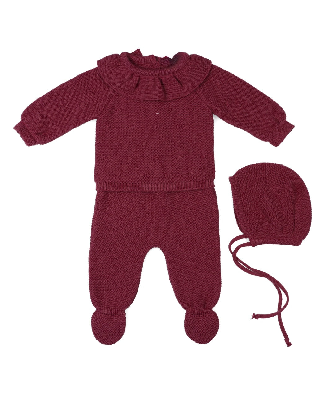 Conjunto tres piezas punto Morado