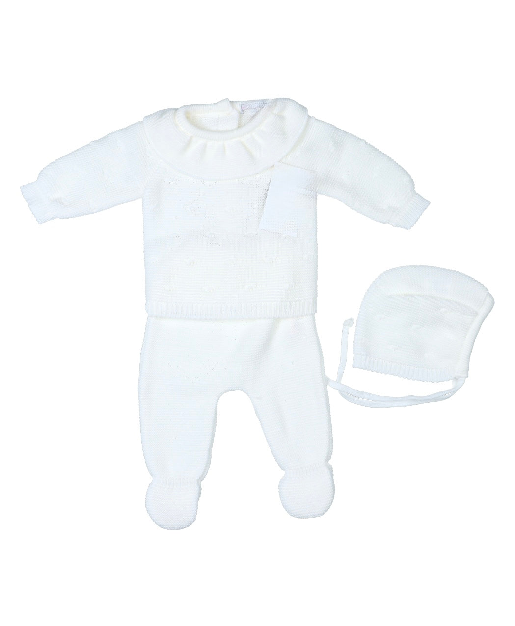Conjunto tres piezas punto blanco