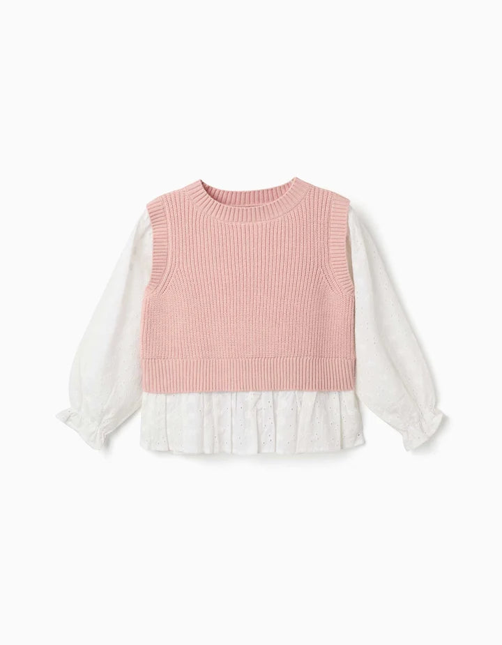Jersey combinado blanco rosa