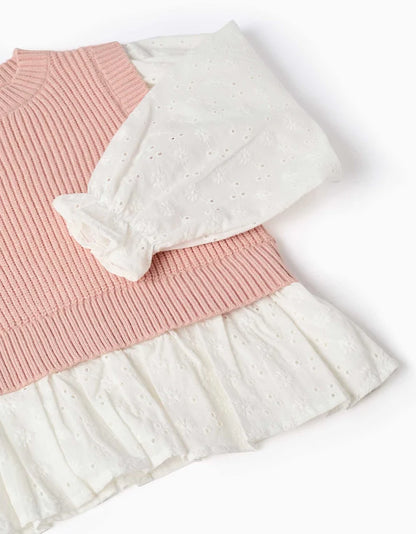 Jersey combinado blanco rosa