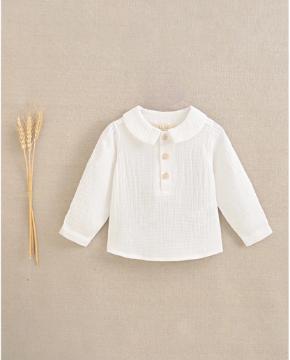 Camisa bambula cuello bebé