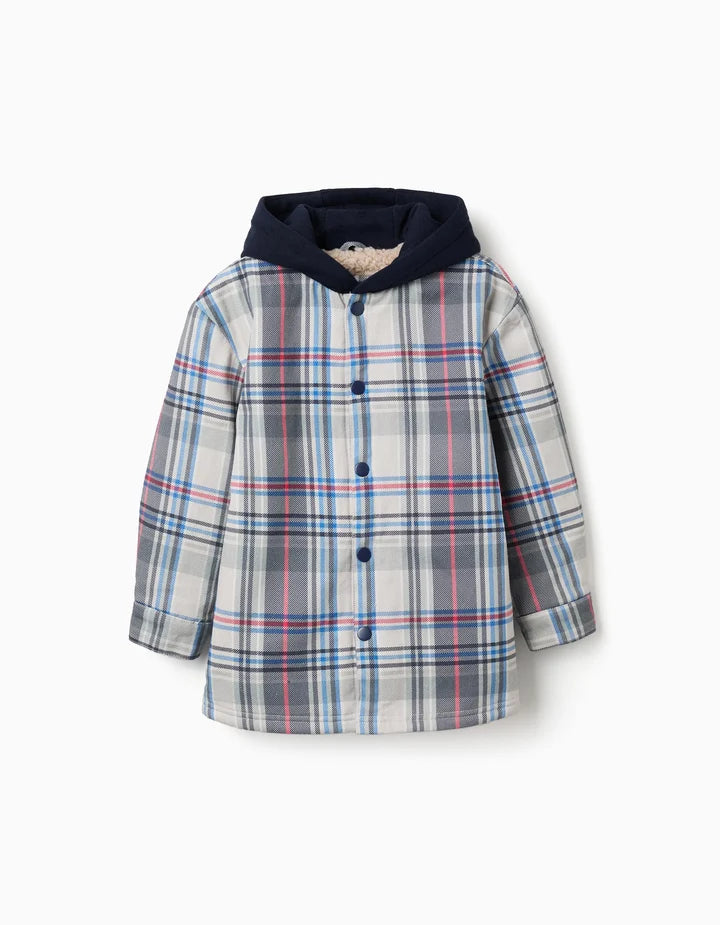 Sobrecamisa forrada de borrego con capucha