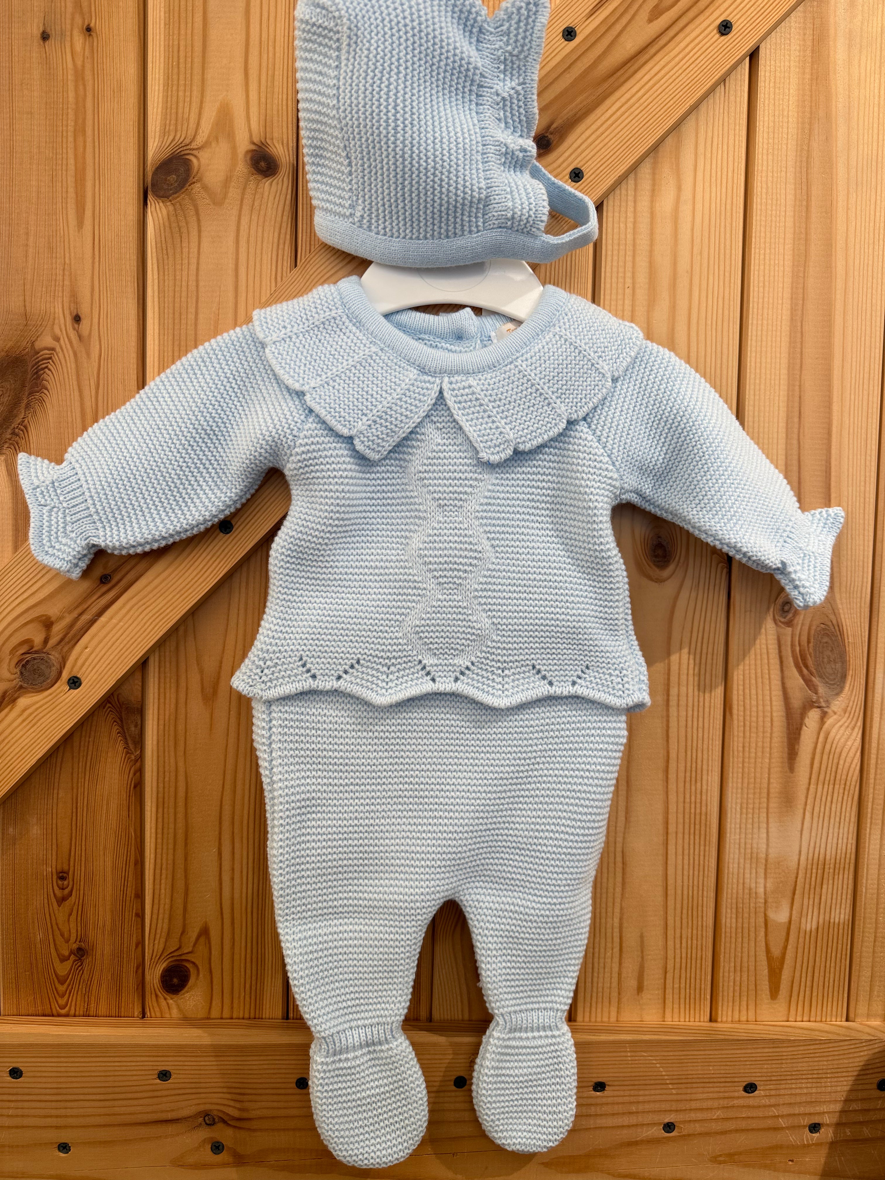 Conjunto polaina con capota celeste