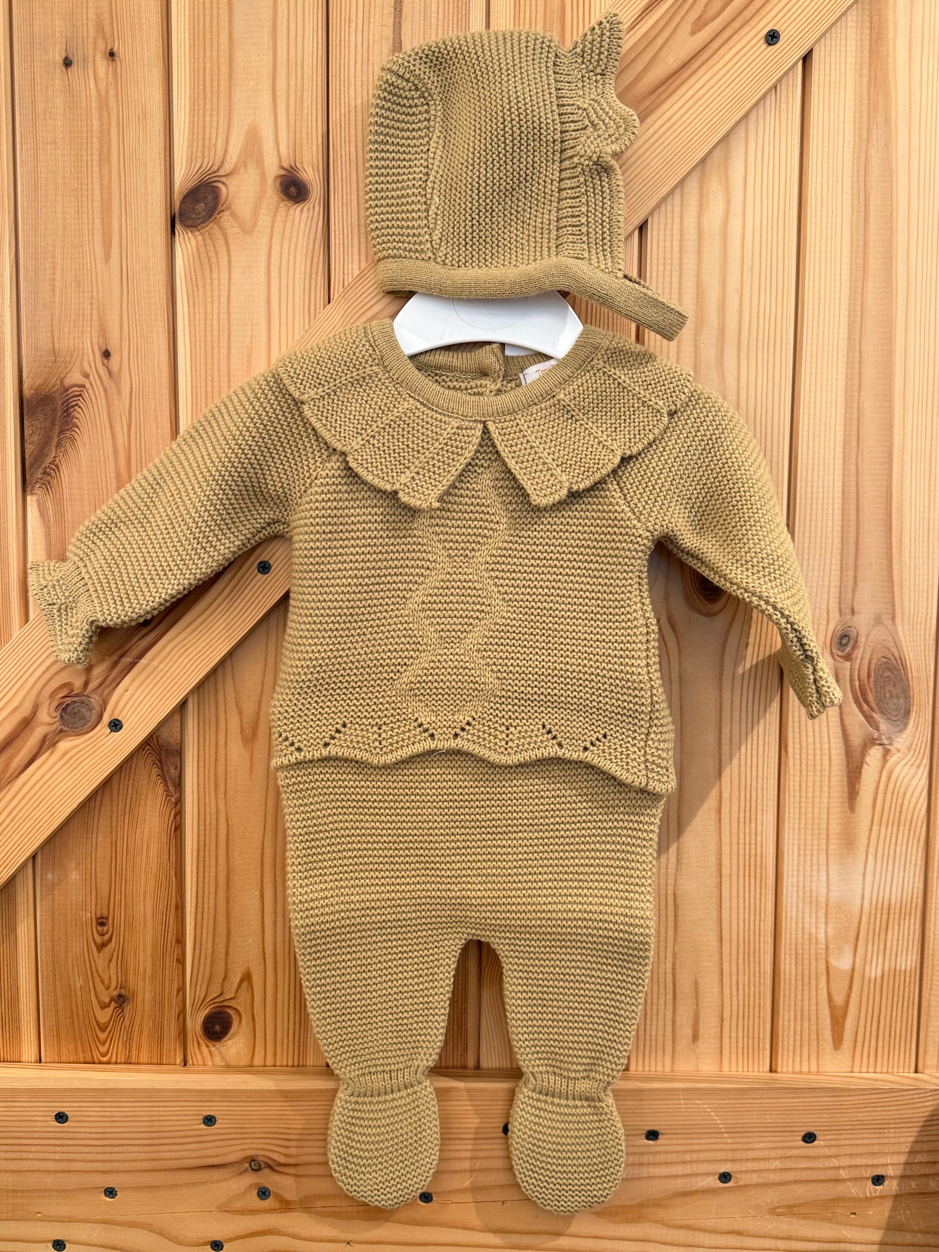 Conjunto polaina con capota camel