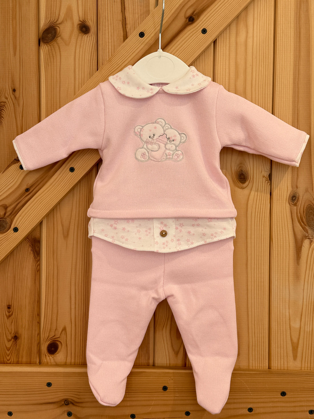 Pijama rosa cuello bebé