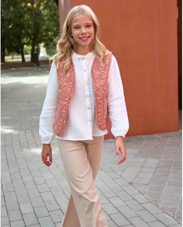 Chaleco teja con estampado geométrico Re-Conected