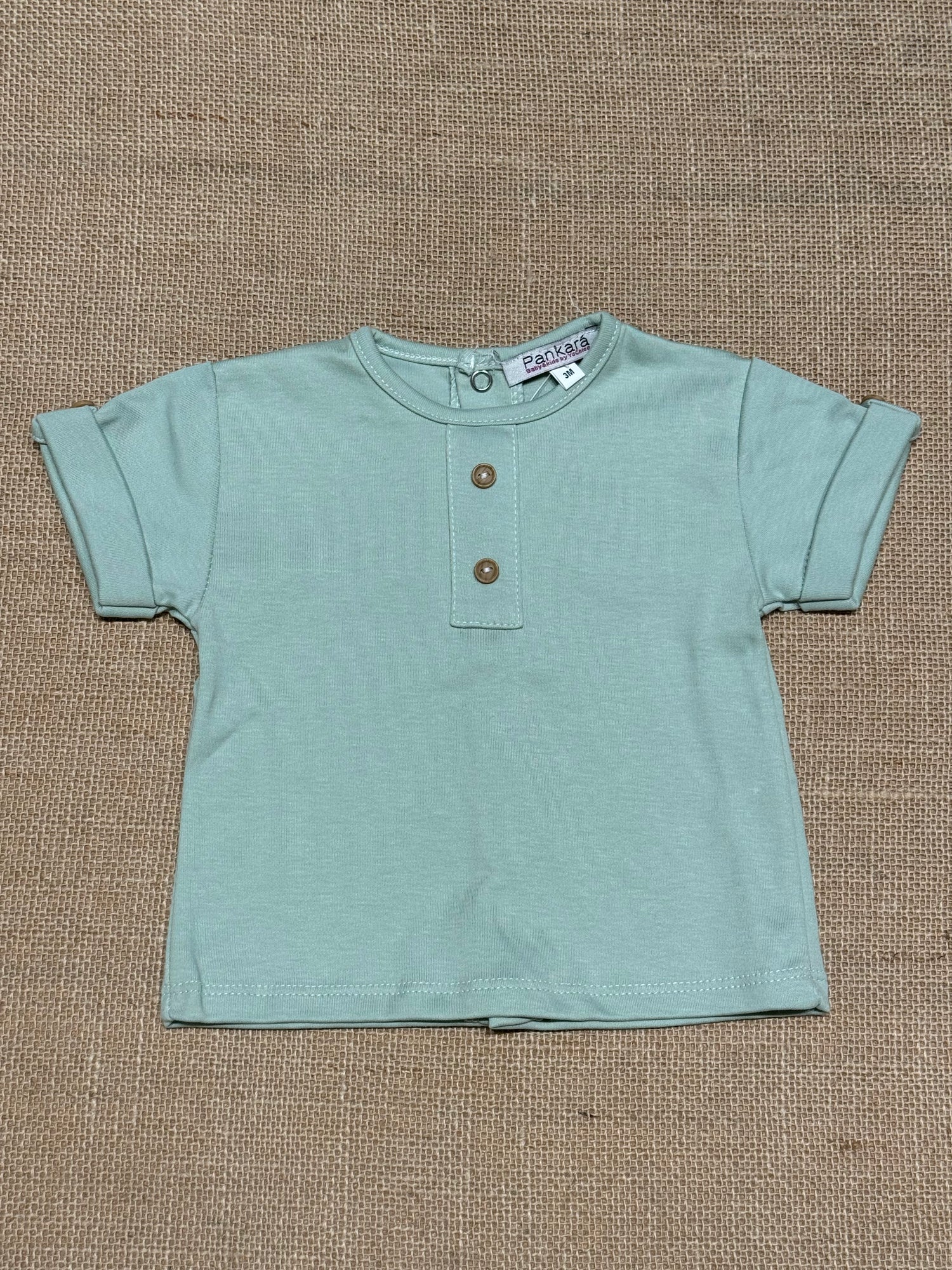 Camiseta bebé con botones de madera