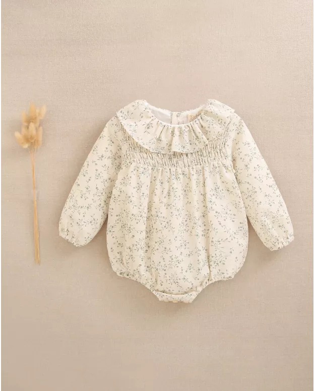 Ranita crudo estampado floral colección Hojitas