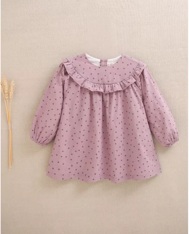 Vestido morado con estrellas colección chic