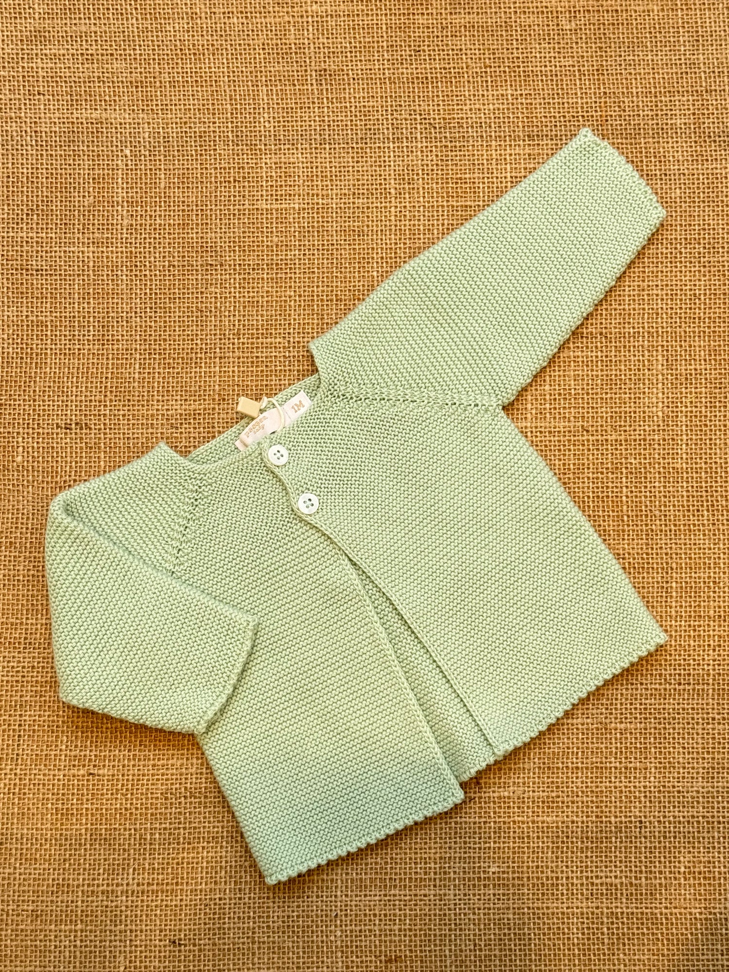 Chaqueta de punto de algodón en verde