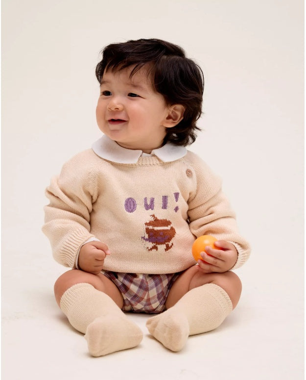 JERSEY BEBÉ NIÑO DE PUNTO BEIGE
