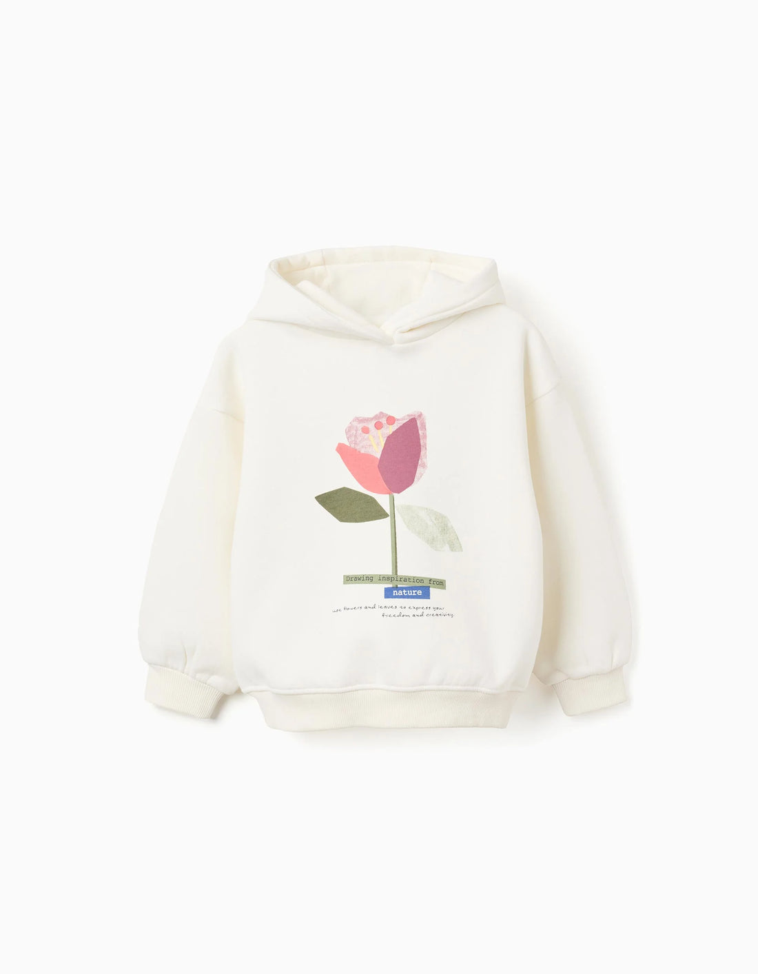 Sudadera perchada con capucha y estampado &