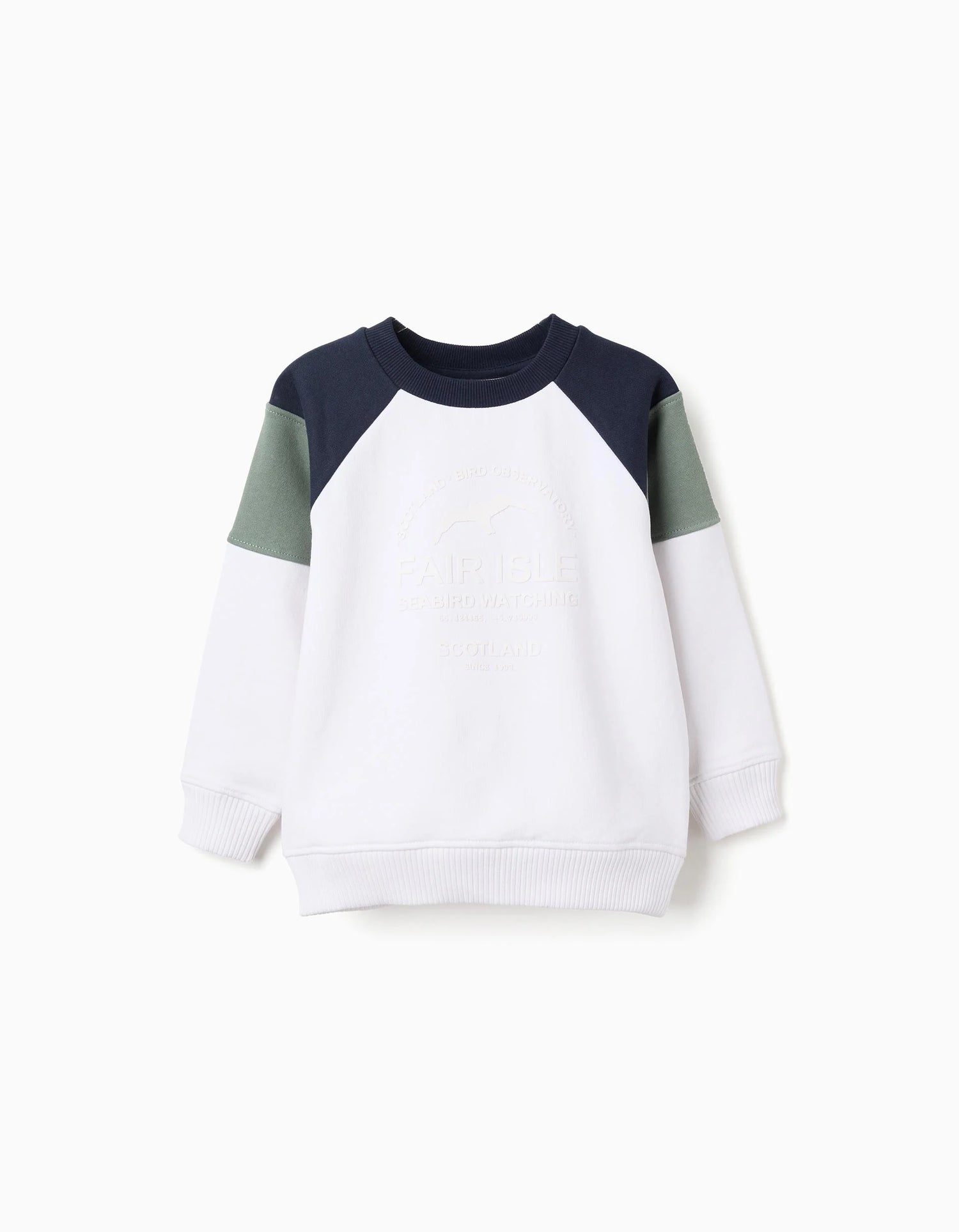 Sudadera perchada con mangas en contraste para niño, multicolor