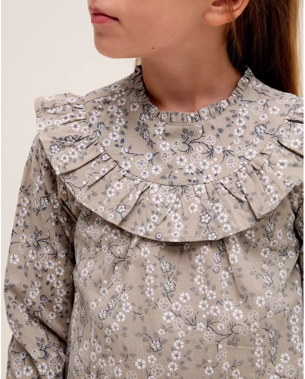 Vestido verde con flores colección Hojitas