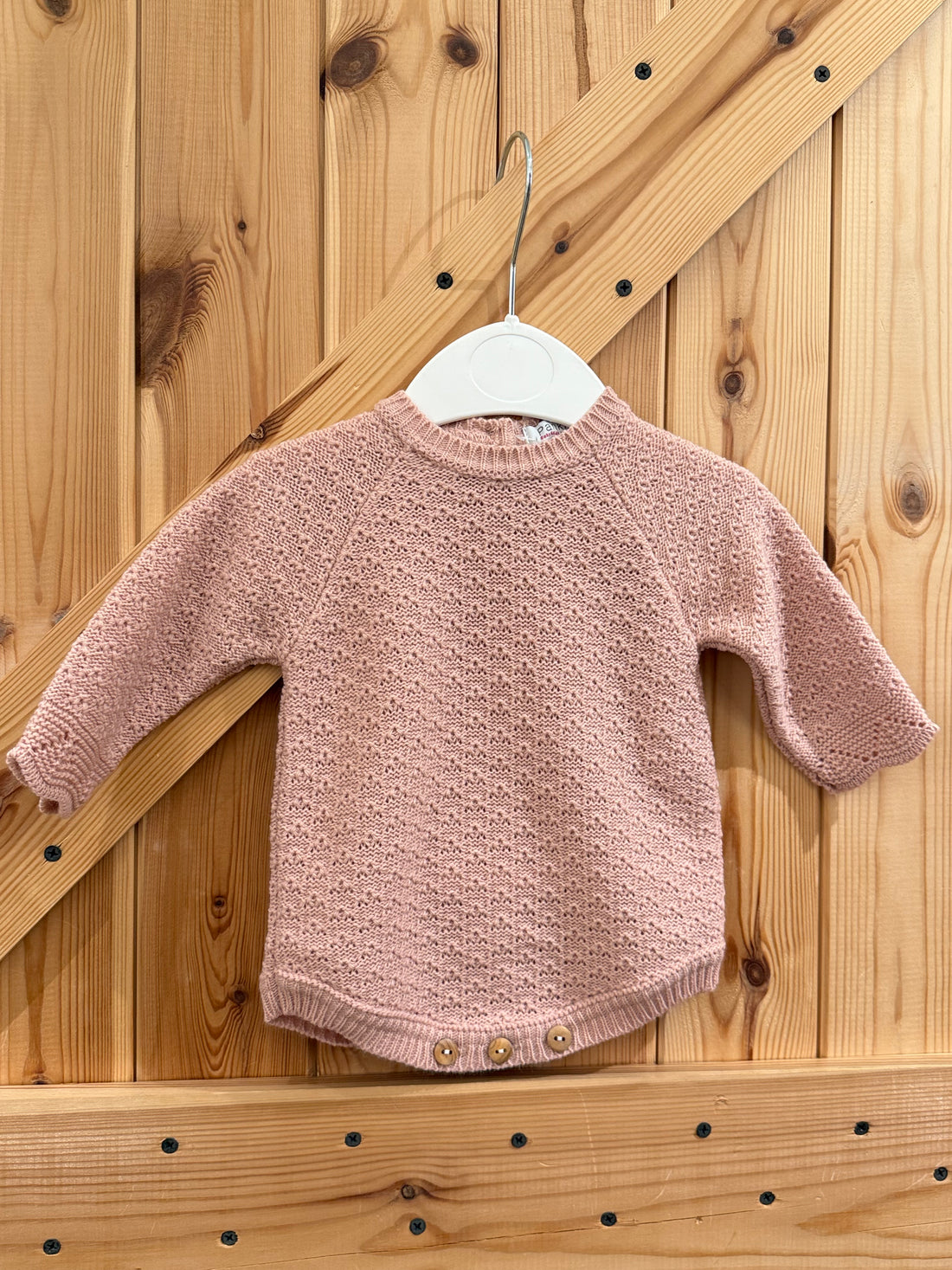 Pelele de punto en color rosa