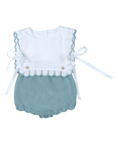 Ranita perlé verde con pecho en blanco
