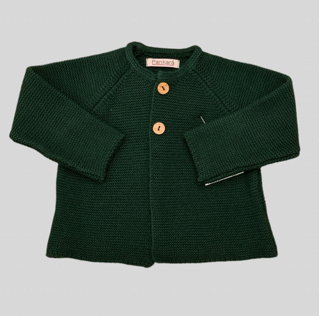 Chaqueta punto verde botella Pankará