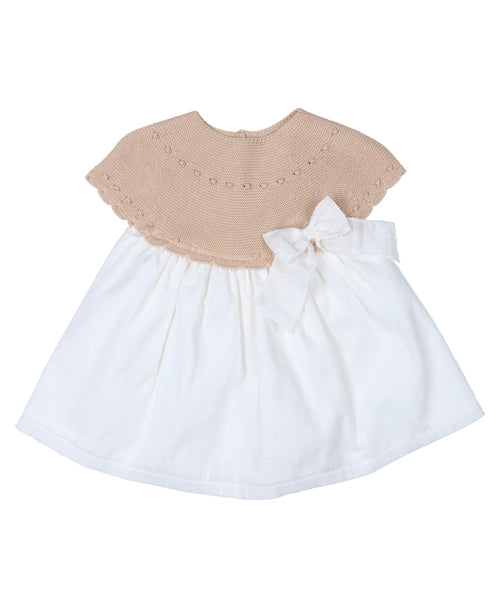 Vestido punto perlé camel Mateo