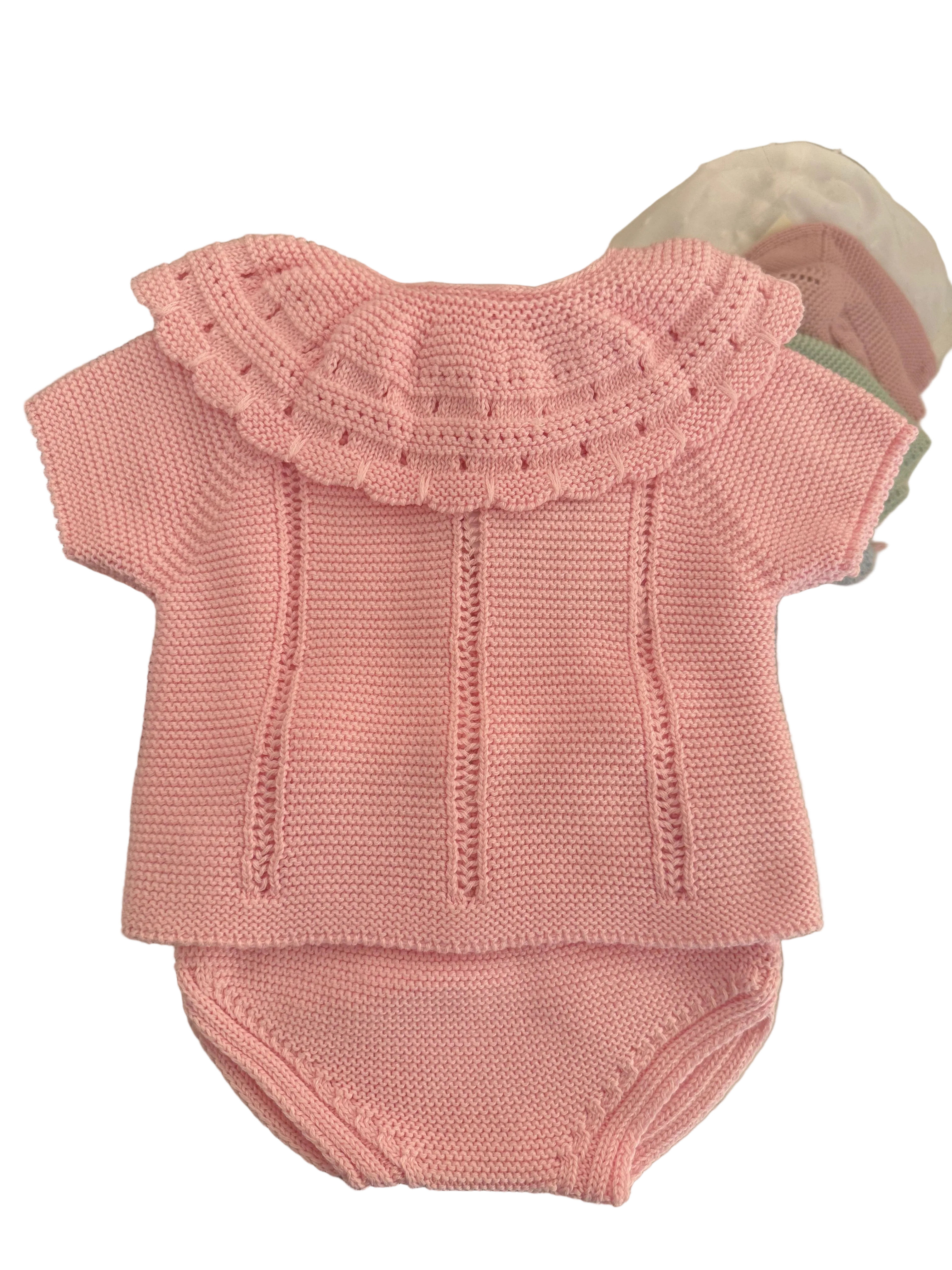 Conjunto punto algodón rosa