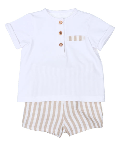 Conjunto rayas camel