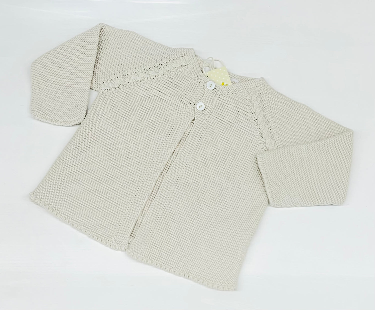 Chaqueta de punto algodón color lino